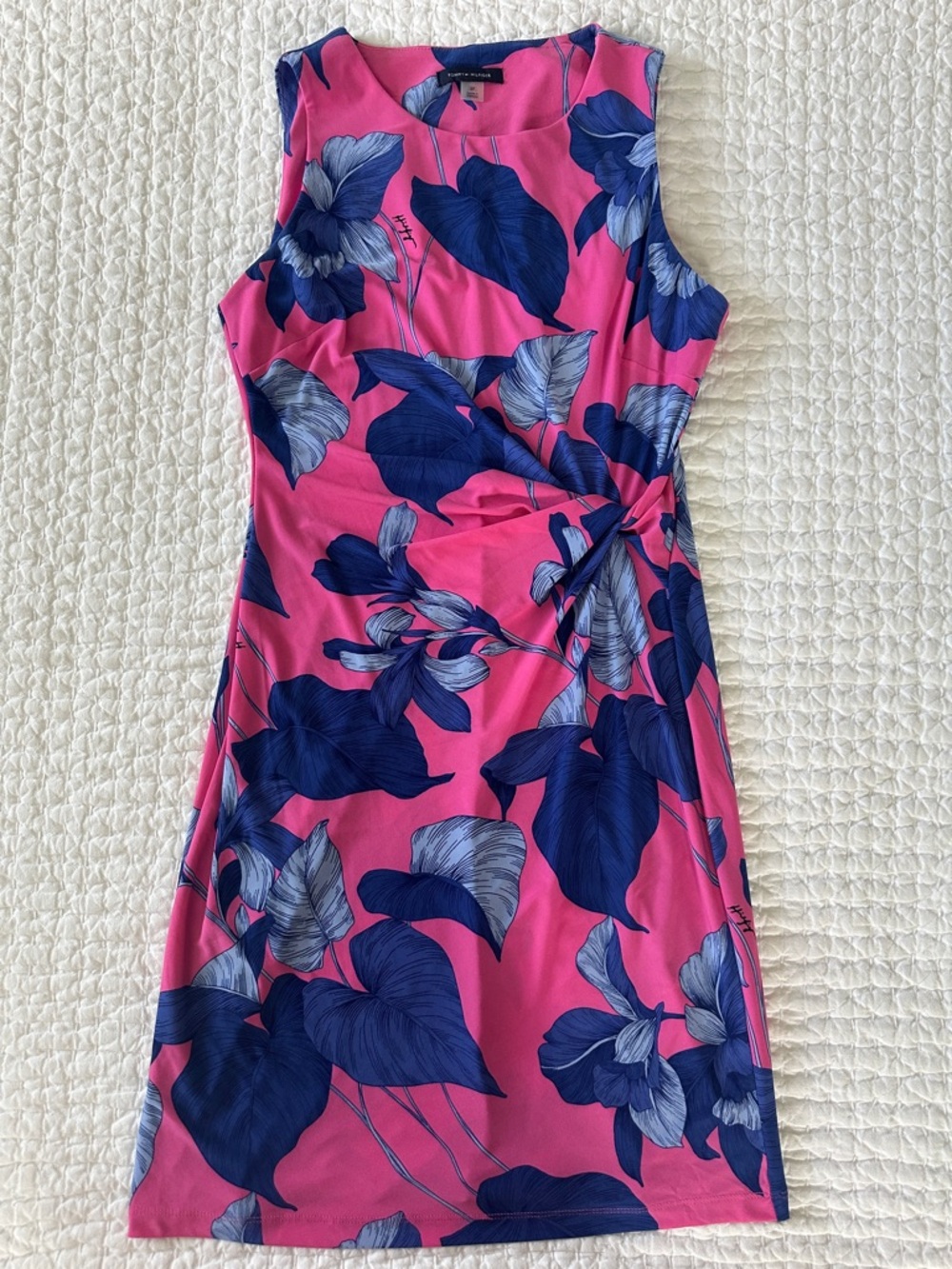 Tommy Hilfiger Pink Dress with Navy Floral Print